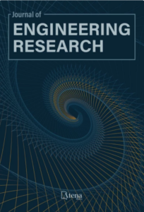 Cover of the Journal of Engineering Research featuring a blue background with a geometric spiral pattern and the journal's title in bold white font.
