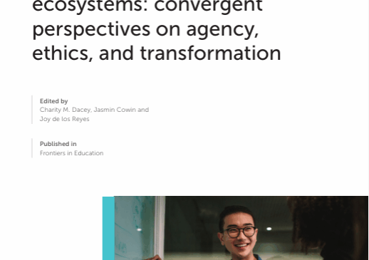 Portada del libro Artificial Intelligence in Educational and Business Ecosystems: Convergent Perspectives on Agency, Ethics, and Transformation, publicado por Frontiers Research Topics.